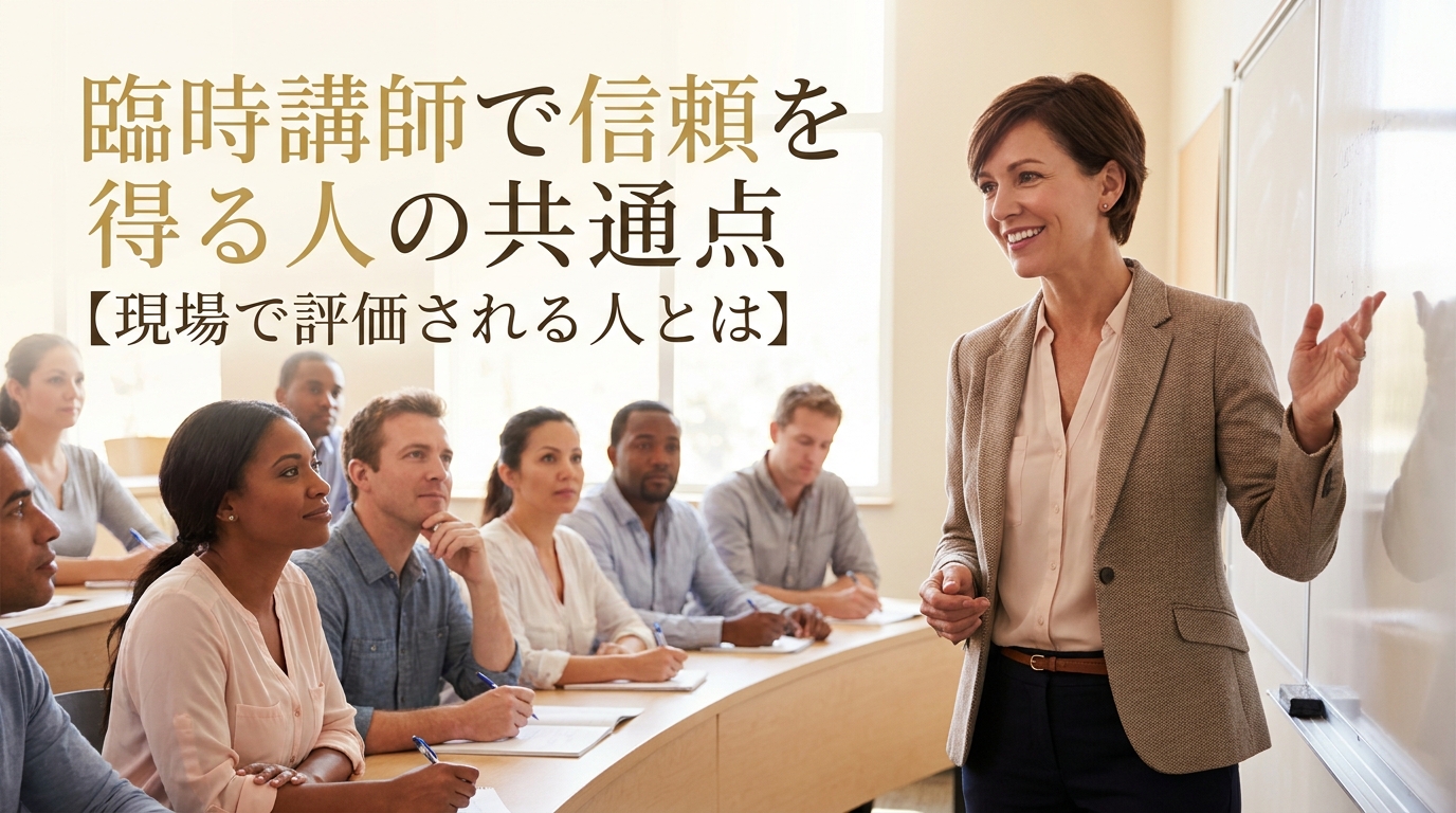 臨時講師で信頼を得る人の共通点【現場で評価される人とは】