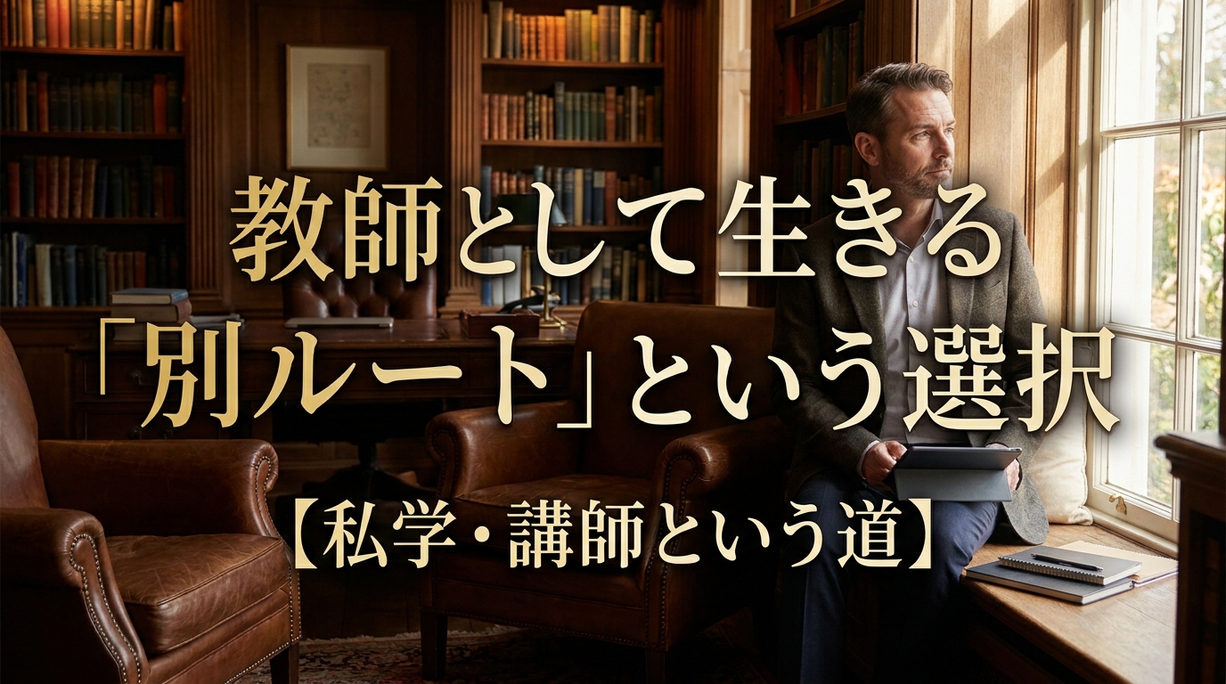 教師として生きる「別ルート」という選択【私学・講師という道】