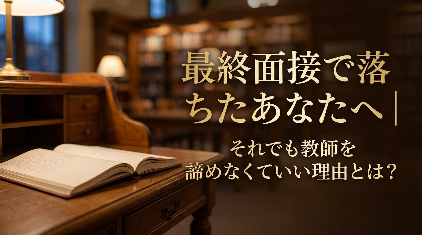 最終面接で落ちたあなたへ｜それでも教師を諦めなくていい理由とは？