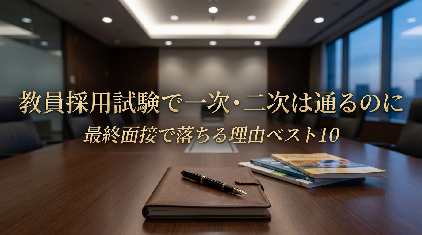 教員採用試験で一次・二次は通るのに最終面接で落ちる理由ベスト10