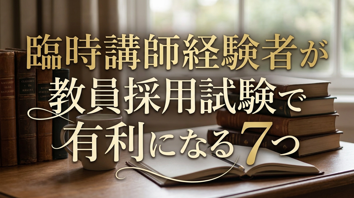 臨時講師経験者が教員採用試験で有利になる7つの理由【現場経験を武器にする方法】