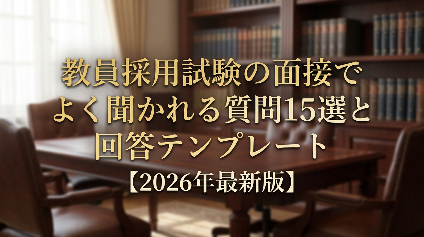 教員採用試験の面接でよく聞かれる質問15選と回答テンプレート【2026年最新版】