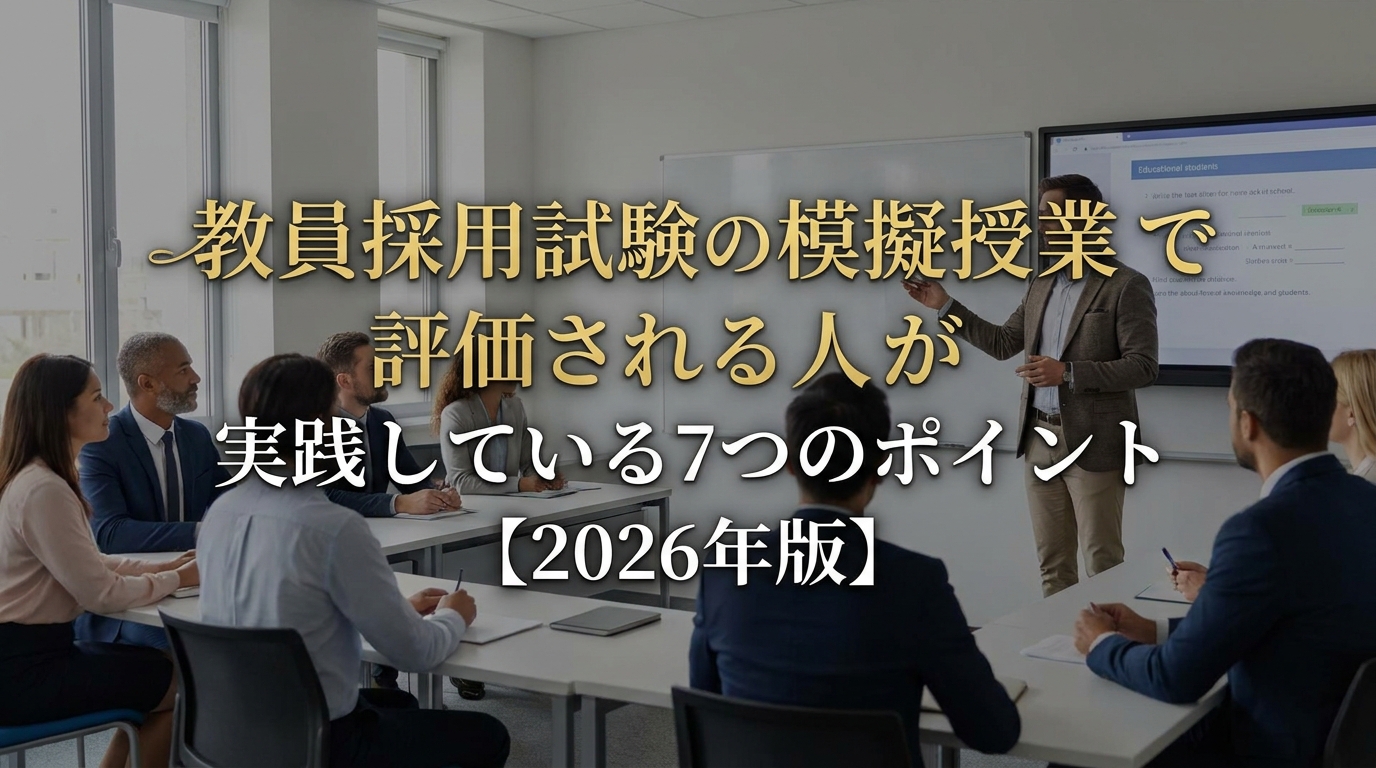 教員採用試験の模擬授業で評価される人が実践している7つのポイント【2026年版】