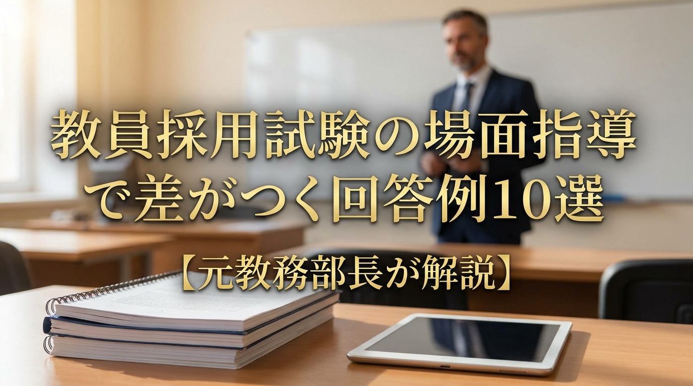 教員採用試験の場面指導で差がつく回答例10選【元教務部長が解説】