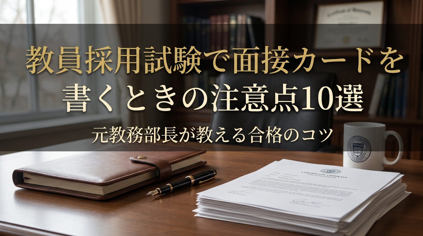 教員採用試験で面接カードを書くときの注意点10選|元教務部長が教える合格のコツ