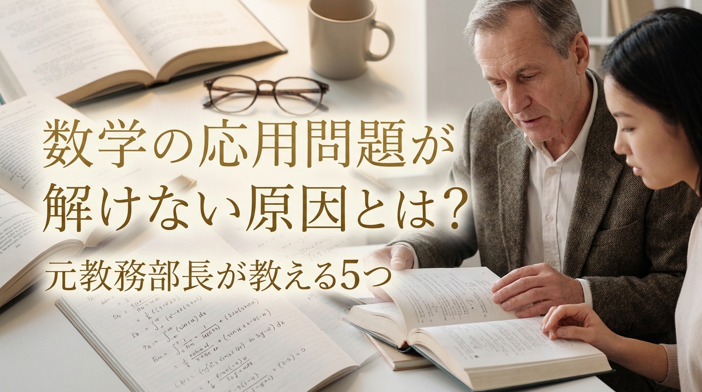 数学の応用問題が解けない原因とは?元教務部長が教える5つの理由と今日からできる対策法