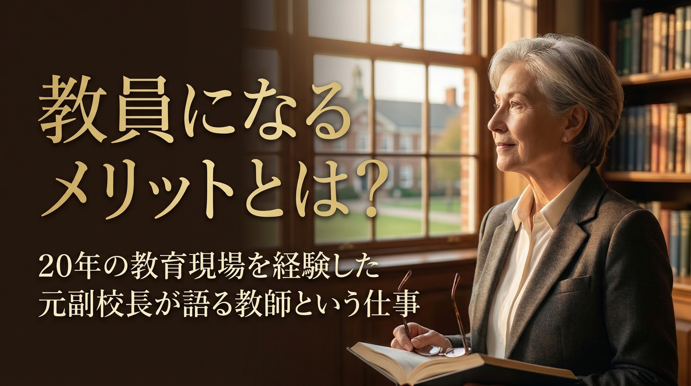 教員になるメリットとは?20年の教育現場を経験した元副校長が語る教師という仕事