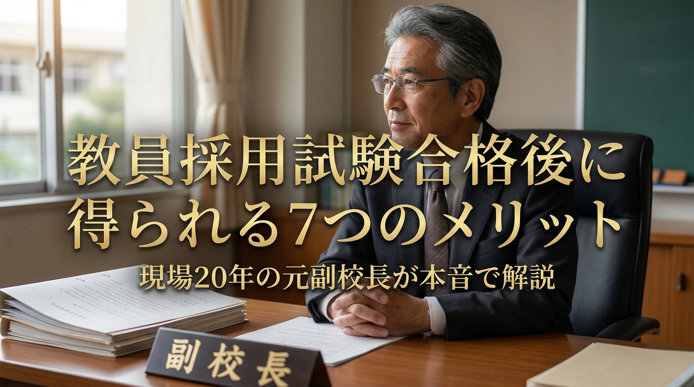 教員採用試験合格後に得られる7つのメリット｜現場20年の元副校長が本音で解説