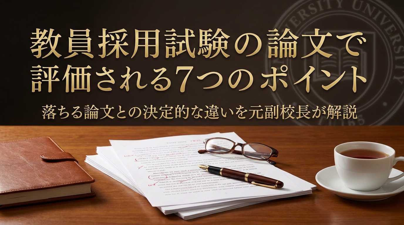 教員採用試験の論文で評価される7つのポイント|落ちる論文との決定的な違いを元副校長が解説