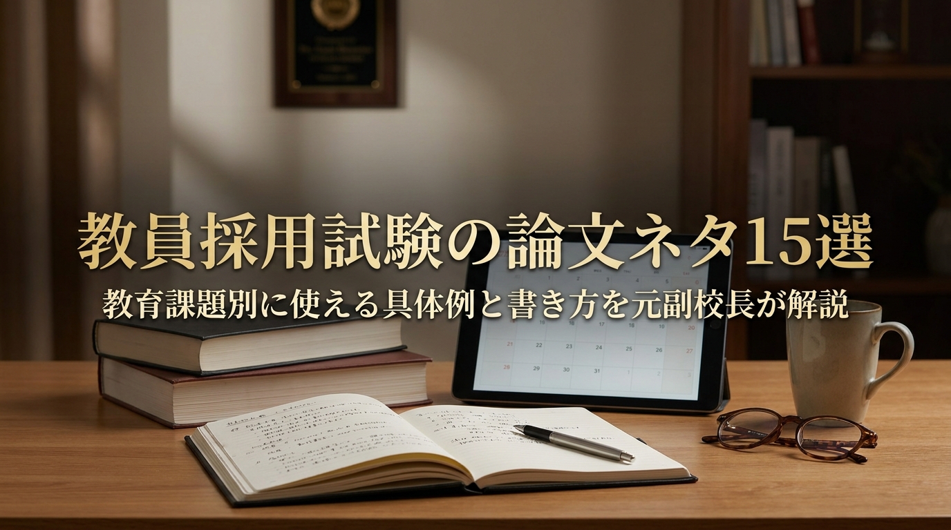 教員採用試験の論文ネタ15選|教育課題別に使える具体例と書き方を元副校長が解説