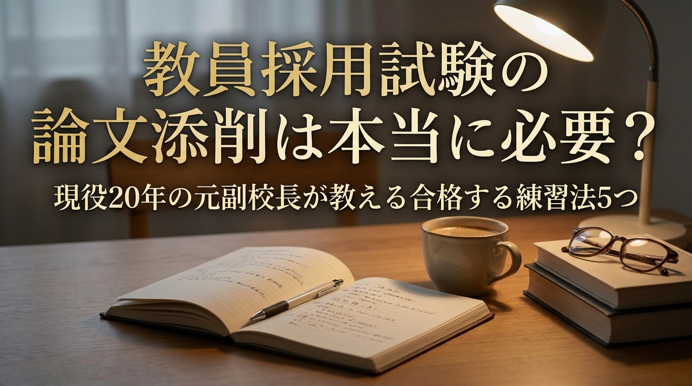 教員採用試験の論文添削は本当に必要？現役20年の元副校長が教える合格する練習法5つ