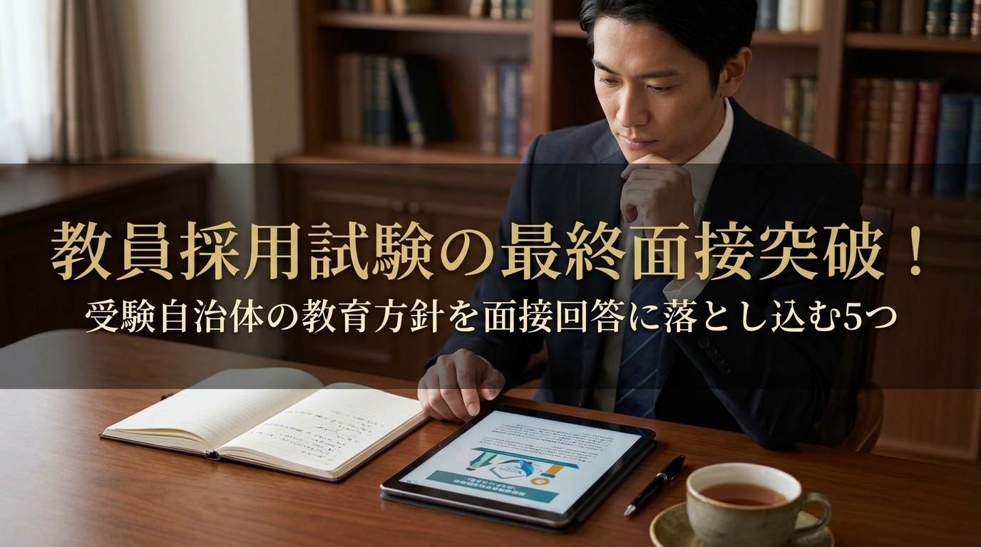 教員採用試験の最終面接突破!受験自治体の教育方針を面接回答に落とし込む5つの方法